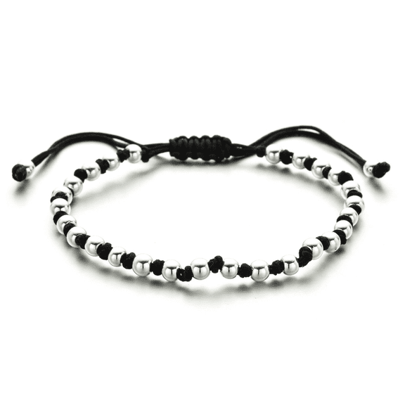 Z.LP Jewelry Colorful Beaded Friendship Bracelet - Adjustable String Bracelet with Metal Beads