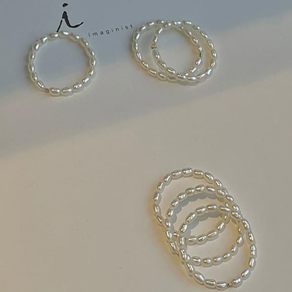 Z.LP Jewelry Delicate Oval Pearl Ring for Women, Finger size 48mm