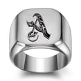 thumbnail image 1 of Z.LP Men’s Statement Ring: Engraved Initial “A” Signet Ring,, 1 of 7