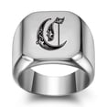 thumbnail image 1 of Z.LP Men’s Statement Ring: Engraved Initial “C” Signet Ring,, 1 of 7