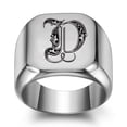 thumbnail image 1 of Z.LP Men’s Statement Ring: Engraved Initial “D” Signet Ring,, 1 of 7