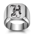thumbnail image 1 of Z.LP Men’s Statement Ring: Engraved Initial “H” Signet Ring,, 1 of 7