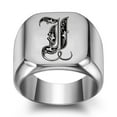 thumbnail image 1 of Z.LP Men’s Statement Ring: Engraved Initial “I” Signet Ring,, 1 of 7
