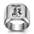 thumbnail image 1 of Z.LP Men’s Statement Ring: Engraved Initial “K” Signet Ring,, 1 of 7