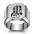 thumbnail image 1 of Z.LP Men’s Statement Ring: Engraved Initial “M” Signet Ring,, 1 of 7