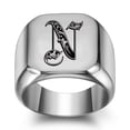 thumbnail image 1 of Z.LP Men’s Statement Ring: Engraved Initial “N” Signet Ring,, 1 of 7