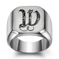 thumbnail image 1 of Z.LP Men’s Statement Ring: Engraved Initial “W” Signet Ring,, 1 of 7