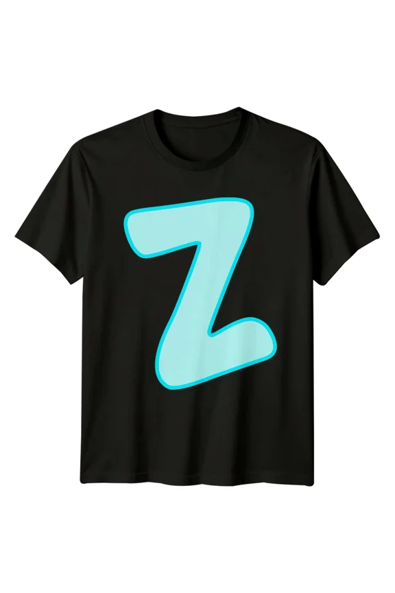 Z Letter Alphabet Monogram Mens T-Shirt Womens Tee Graphic Unisex Top