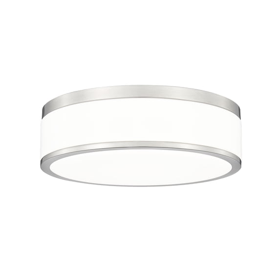 Z-Lite 1012F12-Led Ballord 12" Wide Flush Mount Drum Ceiling Fixture - Nickel
