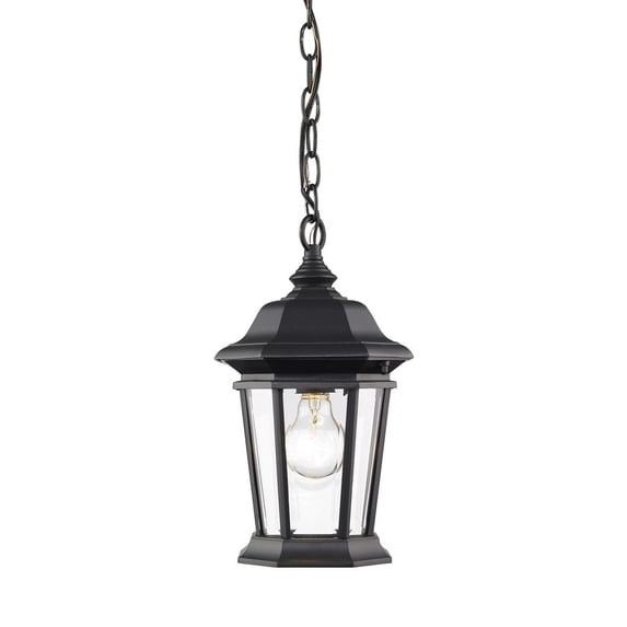 540CHM-BK-Z-Lite-Melbourne - 1 Light Outdoor Chain Mount Lantern in Tuscan Style - 8 Inches Wide by 13 Inches High