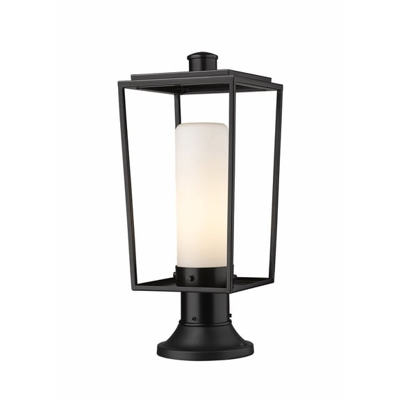 595PHMR-553PM-BK-Z-Lite-Sheridan - 1 Light Outdoor Pier Mount In Modern Style-19.5 Inches Tall and 8 Inches Wide