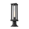 thumbnail image 1 of Z-Lite Glenwood 16" Clear Glass Aluminum Outdoor Mounted Lamp Pier in Black, 1 of 7