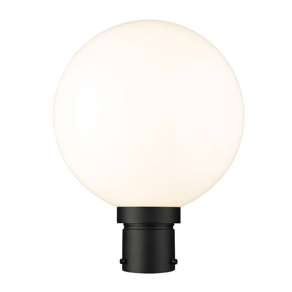 597PHB-BK-Z-Lite-Laurent - 1 Light Outdoor Post Mount Light with Opal Glass In Modern Style-15.75 Inches Tall and 12 Inches Wide