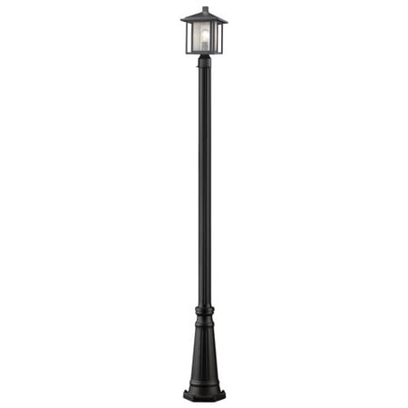 Z-Lite Aspen Outdoor Post Lantern in Clear and Black