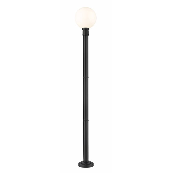 597PHB-567P-BK-Z-Lite-Laurent - 1 Light Outdoor Post Mount Light with Opal Glass In Modern Style-89.5 Inches Tall and 12 Inches Wide
