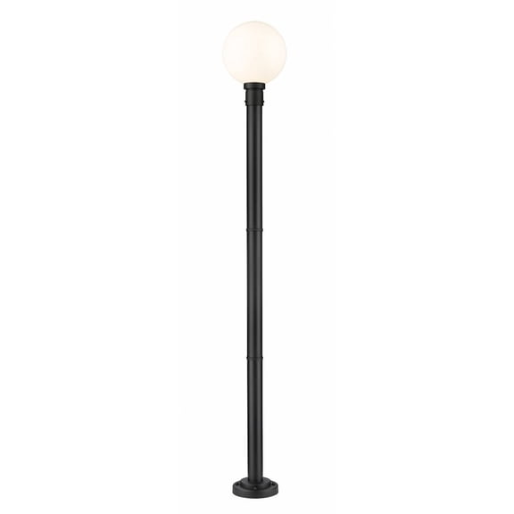 597PHB-567P-BK-Z-Lite-Laurent - 1 Light Outdoor Post Mount Light with Opal Glass In Modern Style-89.5 Inches Tall and 12 Inches Wide