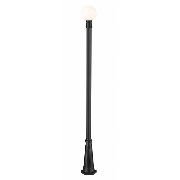 597PHM-519P-BK-Z-Lite-Laurent - 1 Light Outdoor Post Mount Light with Opal Glass In Modern Style-105.5 Inches Tall and 10 Inches Wide