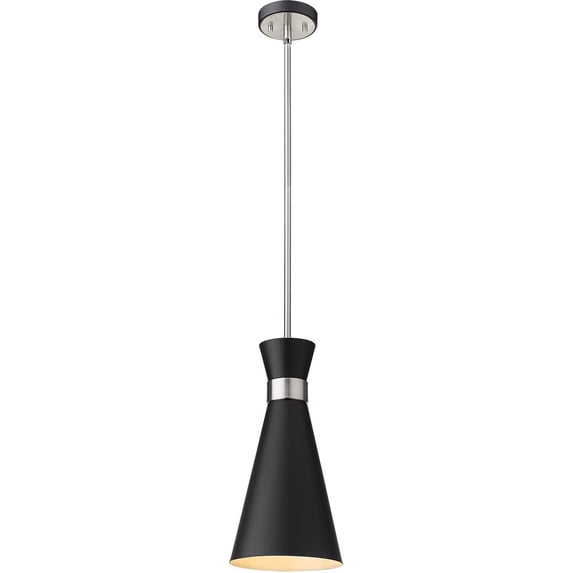 Z-Lite 1 Light Pendant 728P8-MB-BN, Nickel, 8" Round