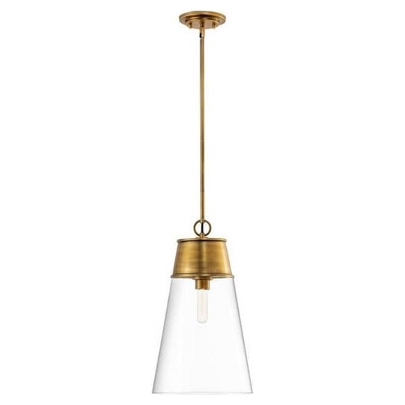 2300P12-RB-Z-Lite-Wentworth - 1 Light Pendant In Restoration Style-21.5 Inches Tall and 11.5 Inches Wide-Rubbed Brass Finish