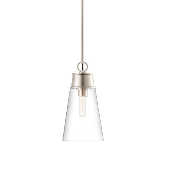 2300P8-BN-Z-Lite-Wentworth - 1 Light Pendant In Restoration Style-15.25 Inches Tall and 7.5 Inches Wide-Brushed Nickel Finish