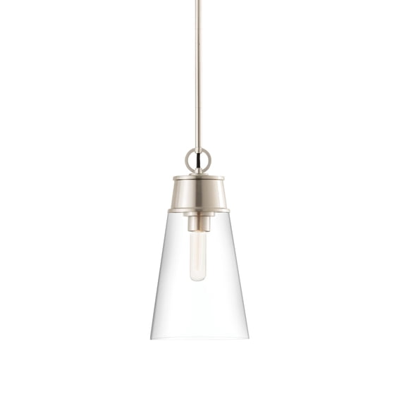 2300P8-BN-Z-Lite-Wentworth - 1 Light Pendant In Restoration Style-15.25 Inches Tall and 7.5 Inches Wide-Brushed Nickel Finish