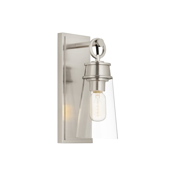 2300-1SL-RB-Z-Lite-Wentworth - 1 Light Wall Sconce In Restoration Style-16 Inches Tall and 7.5 Inches Wide Rubbed Brass Brushed Nickel Finish with