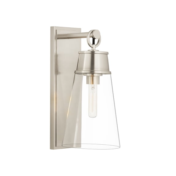 2300-1SL-BN-Z-Lite-Wentworth - 1 Light Wall Sconce In Restoration Style-16 Inches Tall and 7.5 Inches Wide-Brushed Nickel Finish