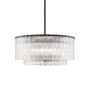 Z-Lite 1943P26-2-MB Glacier 10 Light 28" Wide Pendant - Black