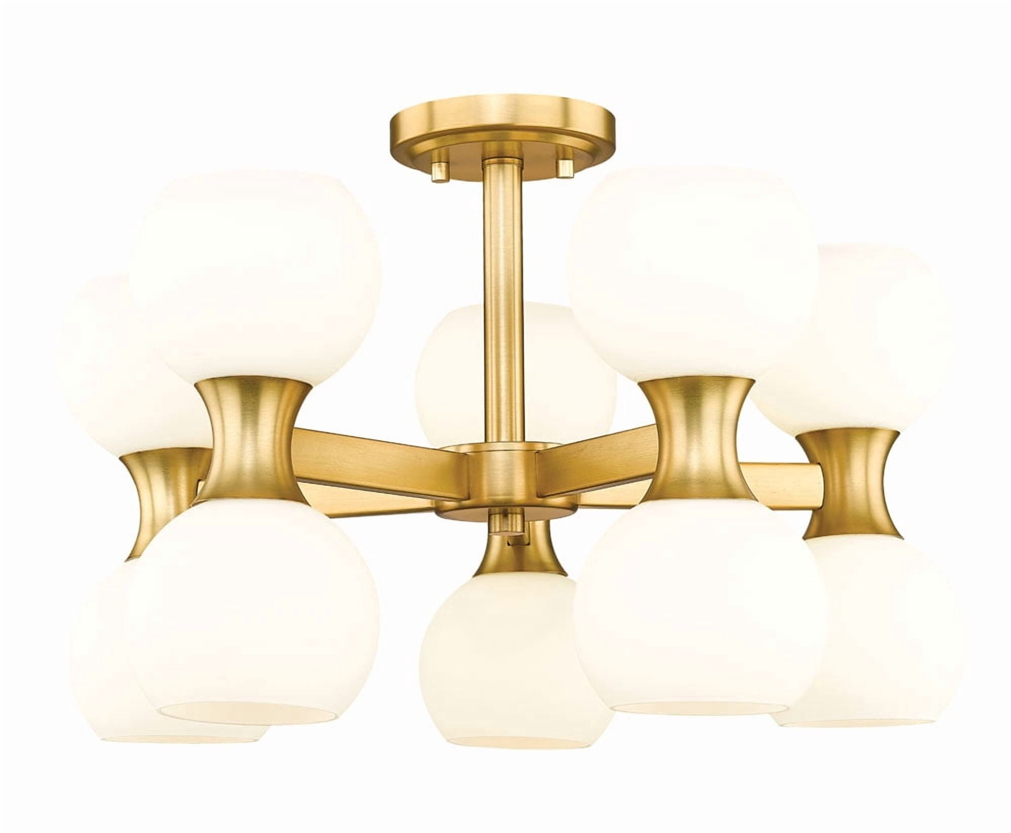 494-10SF-MGLD-Z-Lite-Artemis - 10 Light Semi-Flush Mount In Mid-Century ...