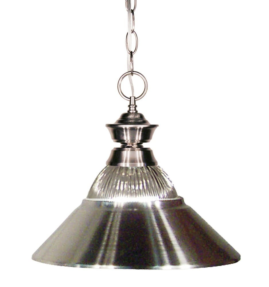 Brushed Nickel and Glass 14" Pendant Light
