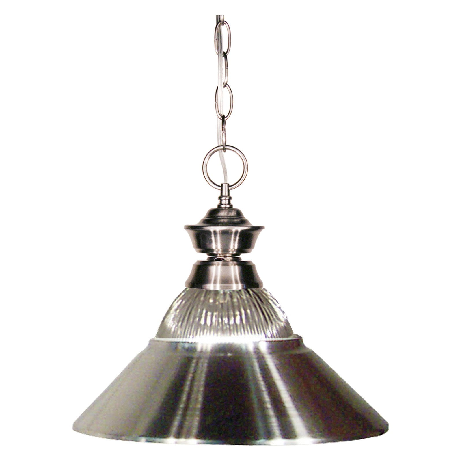 Brushed Nickel and Glass 14" Pendant Light