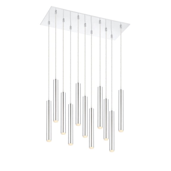 Z-Lite Forest 11 Light Modern Steel LED Island Pendant in Chrome