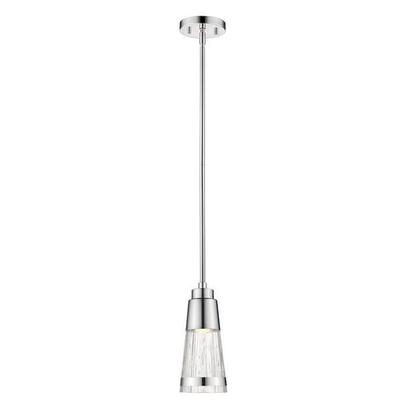 Z Lite 1923MP-CH-LED 10.7 x 4.6 in. Single Light Mini Pendant, Chrome & Chisel