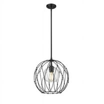 Z Lite 1940P16-MB 16 in. Elle 1 Bulb Pendant Ceiling Light, Matte Black