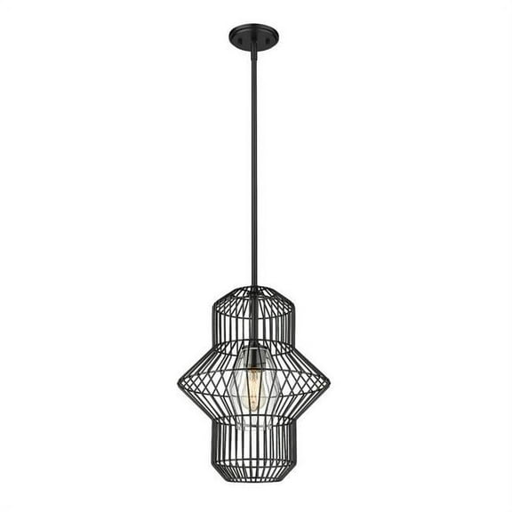Z Lite 1941P15-MB 15 in. Orsay 1 Bulb Pendant Ceiling Light, Matte Black