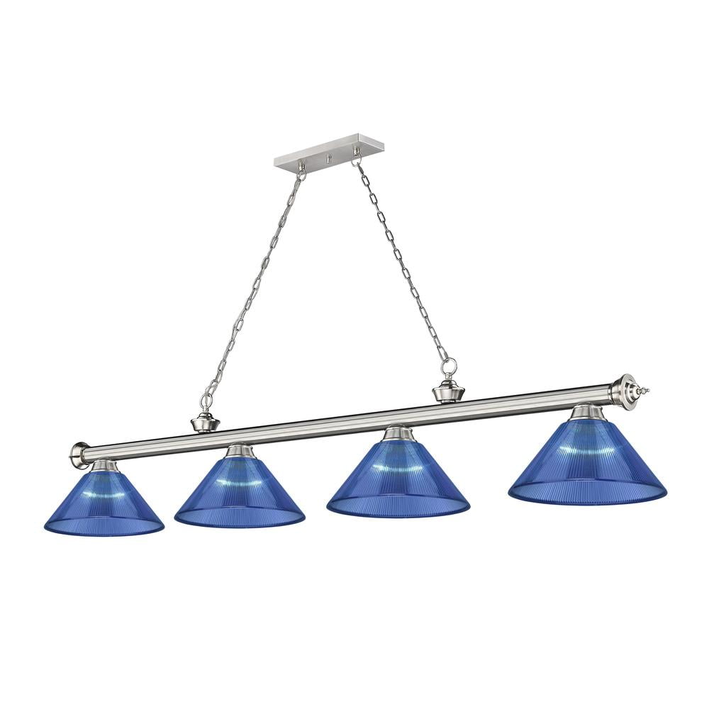 Matte Black 43" Steel Drum Chandelier with Fabric Shade