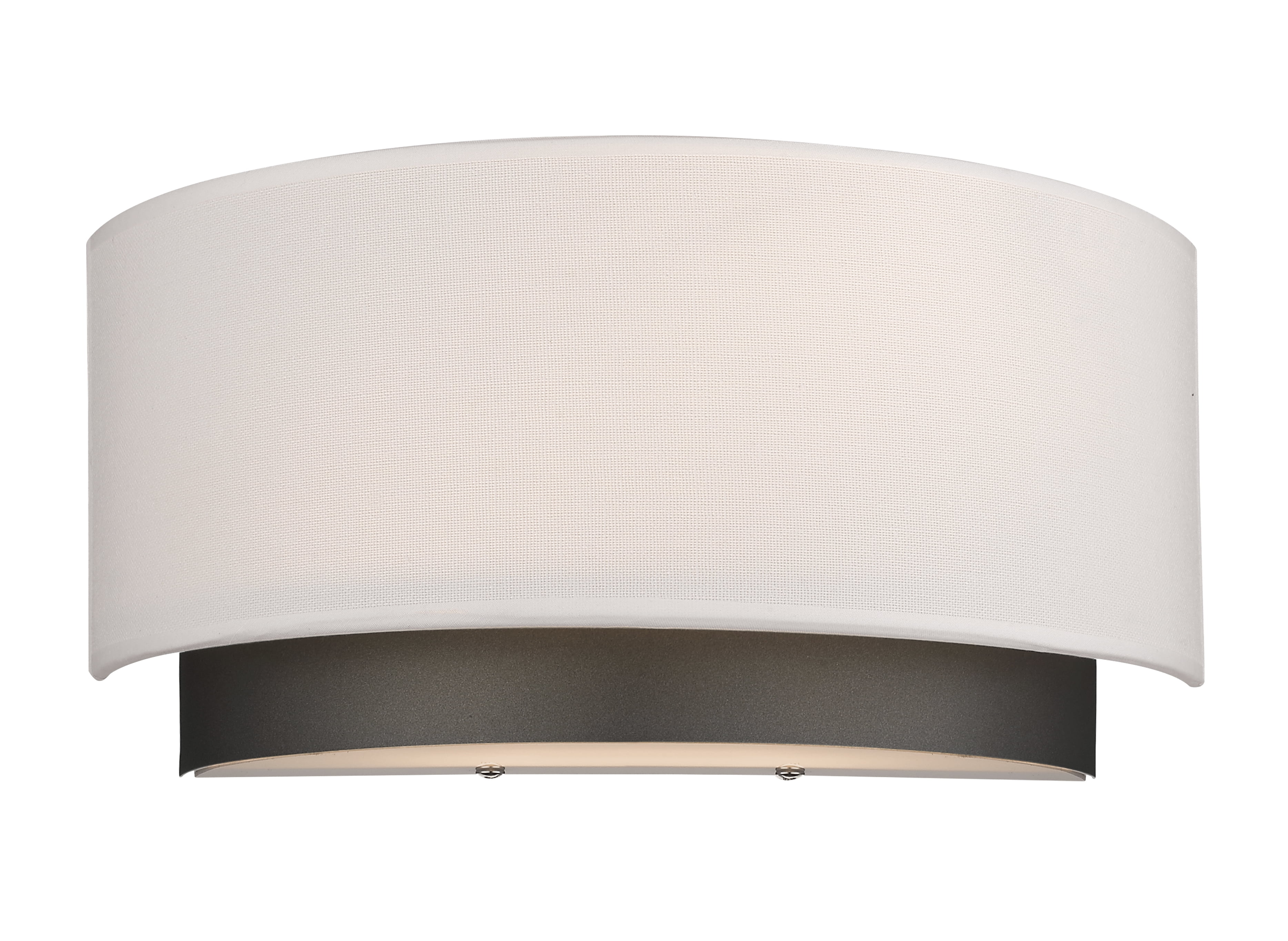 White Linen and Bronze Dimmable Wall Sconce