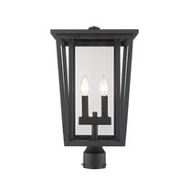 2 Light Outdoor Post Mount Lantern In Craftsman Style 14.25 Inches Wide By 101.5 Inches High Z-Lite 571Phbr-Bk