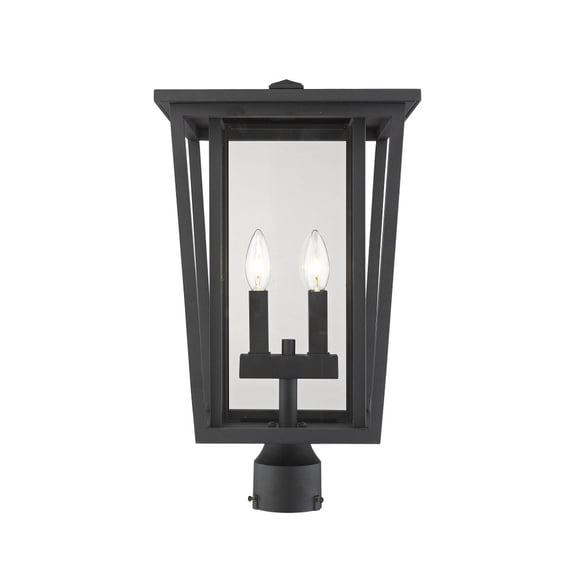 2 Light Outdoor Post Mount Lantern In Craftsman Style 14.25 Inches Wide By 101.5 Inches High Z-Lite 571Phbr-Bk