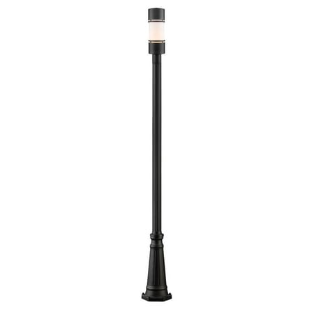 Z-Lite Beacon 2 Light 20" Glass Aluminum Outdoor Lamp Post Fixture in Black