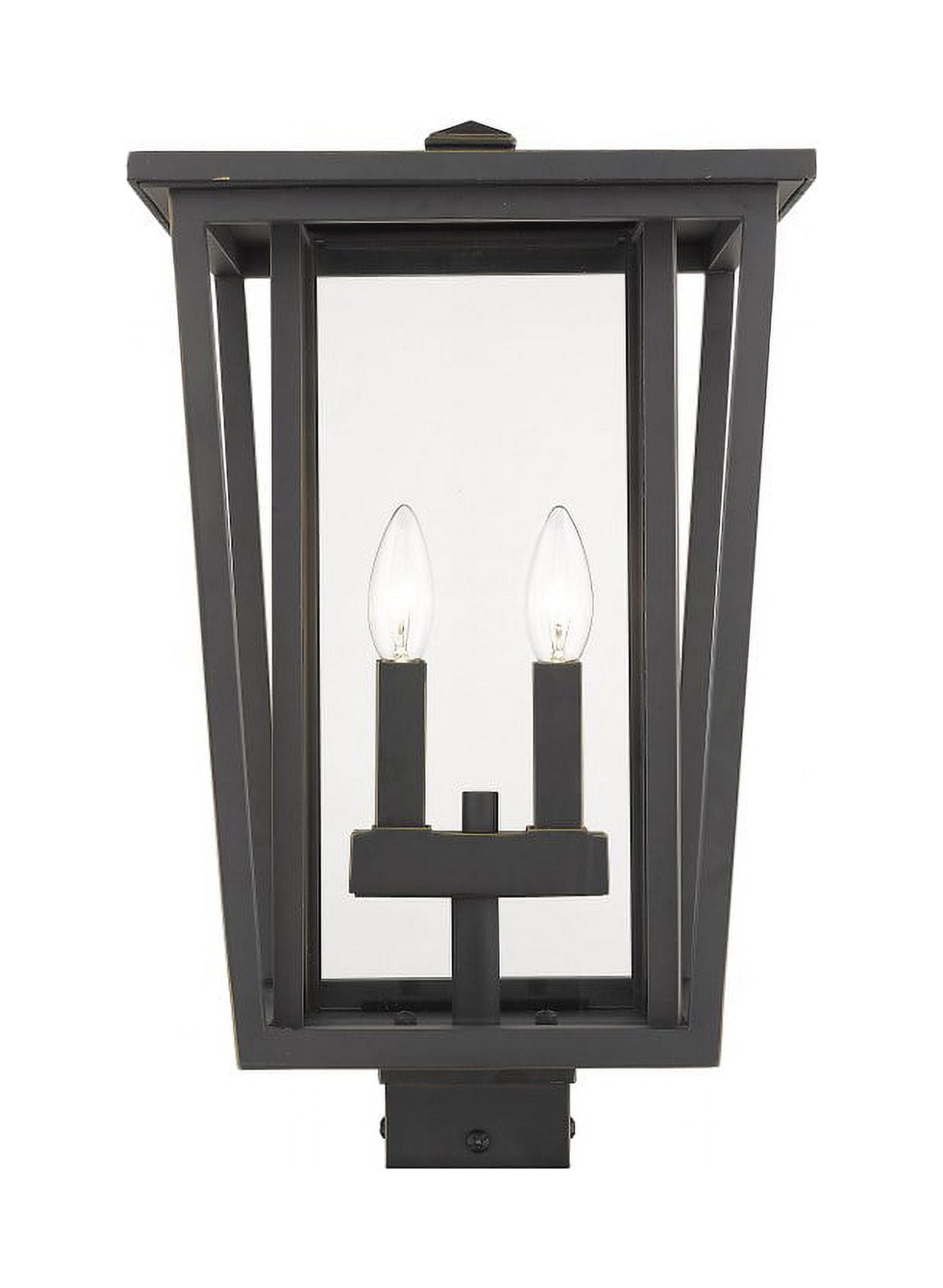 Seoul 2 Light Outdoor Post Mount Fixture Clear