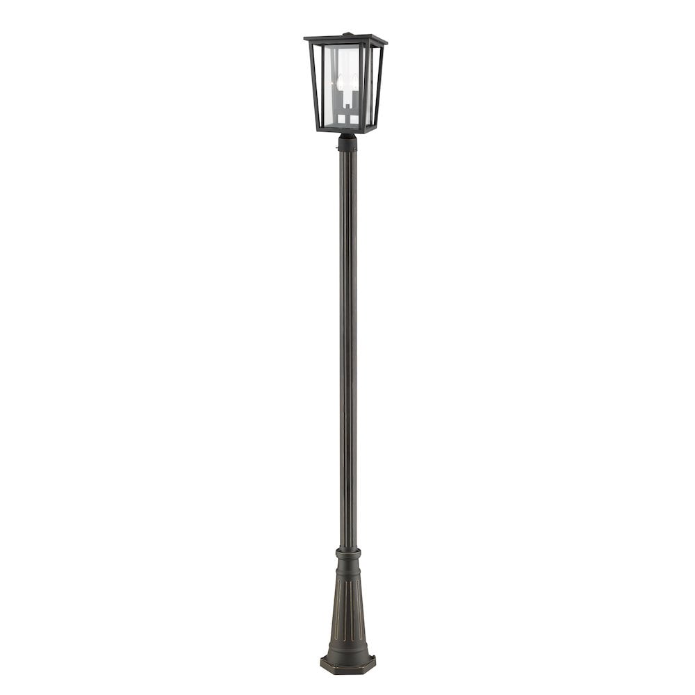 Seoul 2 Light Outdoor Post Mounted Fixture Clear