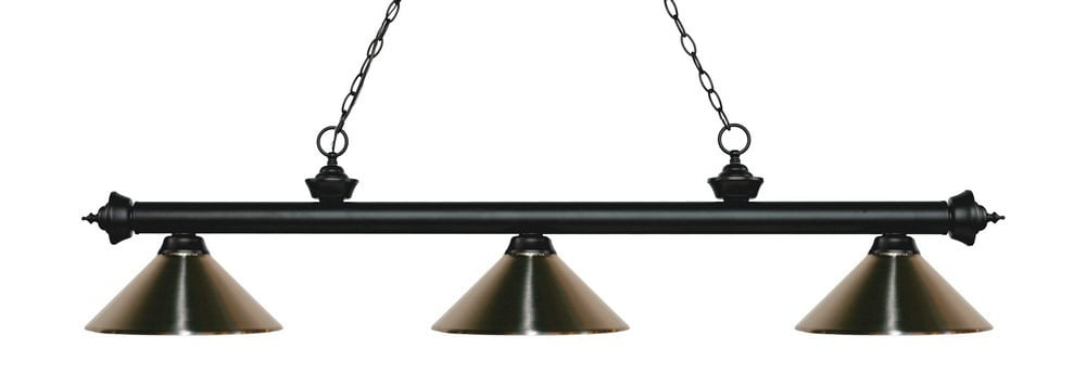 Riviera Matte Black 57'' Traditional 3-Light Island Chandelier
