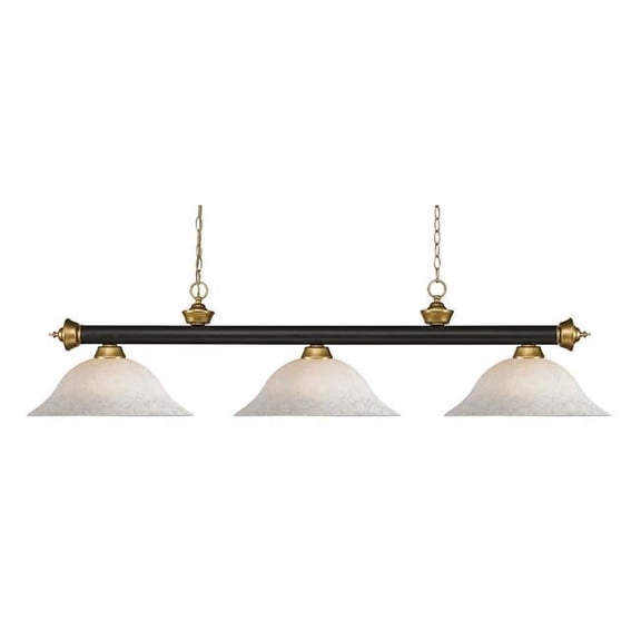 3 Light Island/Billiard In Craftsman Style 16 Inches Wide By 16 Inches High Z-Lite 200-3Brz Sg-Wm16