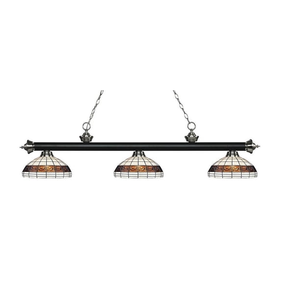 Z-Lite Rivera 3 Light Game Table Light in Black and Copper