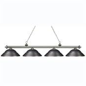 Z-Lite 200-4AS-SOB Riviera 4 Light Island/Billiard Light in Antique Silver with