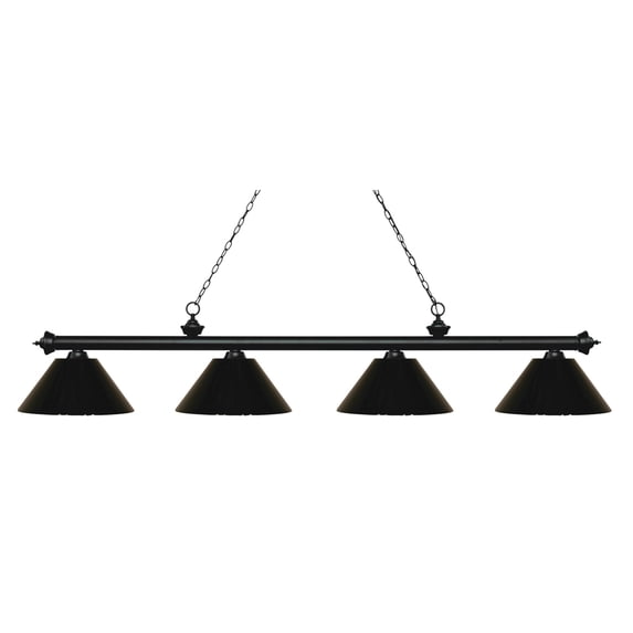 Z-Lite 200-4MB-PBK 4 Light Island/Billiard Light Black