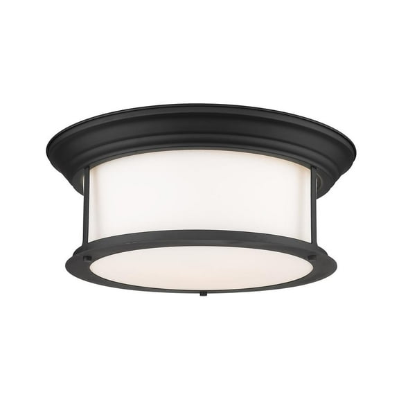 3 Light Flush Mount In Whimsical Style 15.5 Inches Wide By 6.5 Inches High-Matte Black Finish Z-Lite 2011F16-Mb