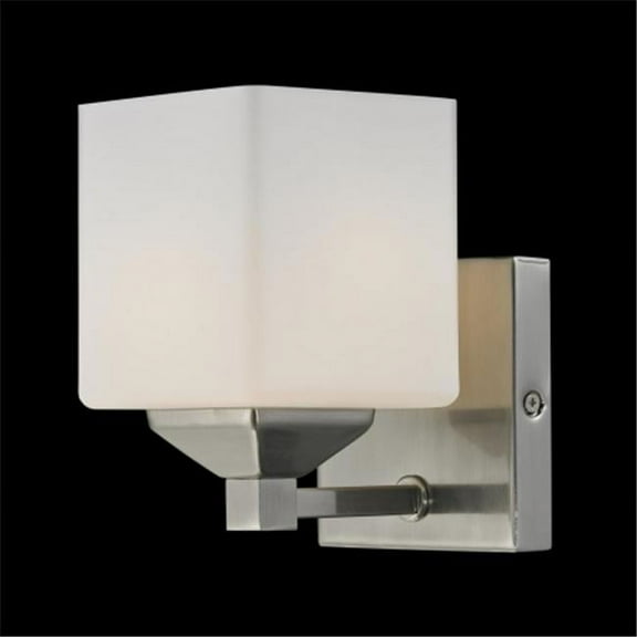 Z Lite 2104-1V Quube 1 Light Vanity - Brushed Nickel-Matte Opal