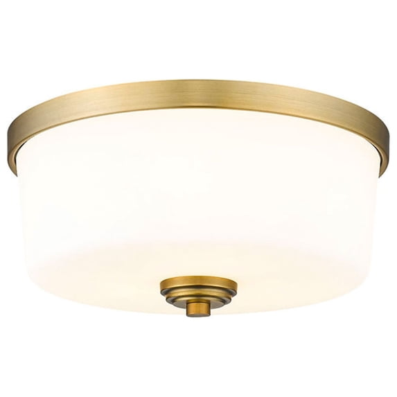 Z-Lite 220F3-HBR Arlington 14 Inch Flush Mount Ceiling Light, Brass